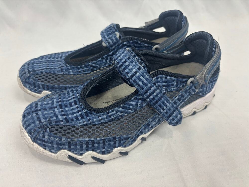 Allrounder by Mephisto Niro Women’s Mary Jane Sneakers Shoes Blue Denim Size 7